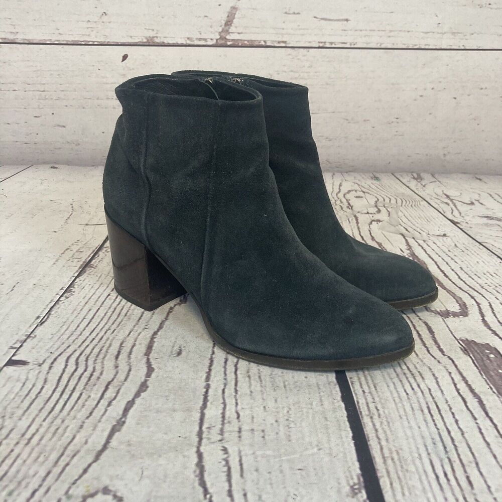 Alberto Fermani Boots Womens 38.5 EU 8US Green Suede Zip Ankle Booties Italy